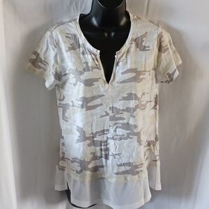 Sanctuary by Anthropologie Camo top - medium, 19" pit to pit